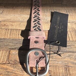 Calleen Cordero Silver Studded Belt Women’s Size 34 pink